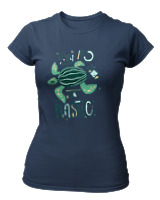 T-Shirt Στενή Γραμμή Γυναικείο - Say No To Plastic - Color Thumbnail Σκούρο Μπλε