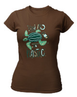 T-Shirt Στενή Γραμμή Γυναικείο - Say No To Plastic - Color Thumbnail Καφέ