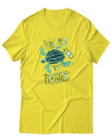 T-Shirt  Γυναικείο - Say No To Plastic - Color Thumbnail Κίτρινο