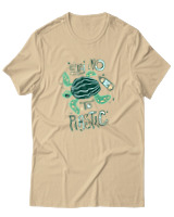 T-Shirt  Γυναικείο - Say No To Plastic - Color Thumbnail Μπέζ