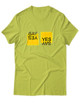 T-Shirt Αντρικό - Say Yes - Color Thumbnail Λαχανί