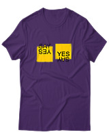 T-Shirt Αντρικό - Say Yes - Color Thumbnail Σκούρο Μωβ