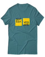 T-Shirt Αντρικό - Say Yes - Color Thumbnail Μπλε Πράσινο