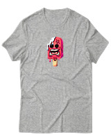 T-Shirt Αντρικό - Scared Ice Cream - Color Thumbnail Γκρι Μελανζέ