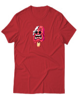 T-Shirt Αντρικό - Scared Ice Cream - Color Thumbnail Κόκκινο
