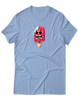 T-Shirt Αντρικό - Scared Ice Cream - Color Thumbnail Γαλάζιο