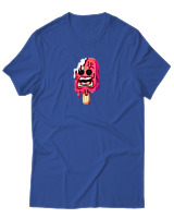 T-Shirt Αντρικό - Scared Ice Cream - Color Thumbnail Μπλε Ρουά