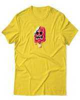 T-Shirt Αντρικό - Scared Ice Cream - Color Thumbnail Χρυσό Κίτρινο