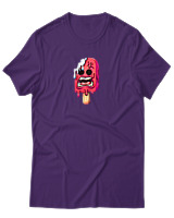 T-Shirt Αντρικό - Scared Ice Cream - Color Thumbnail Σκούρο Μωβ