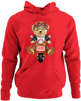 Φούτερ με κουκούλα - Scooter Bear - Color Thumbnail Κόκκινο