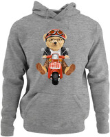 Φούτερ με κουκούλα - Scooter Bear - Color Thumbnail Γκρι Μελανζέ