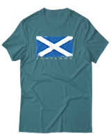 T-Shirt Αντρικό - Scotland Flag - Color Thumbnail Μπλε Πράσινο