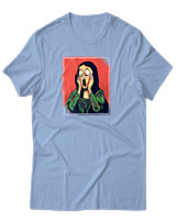 T-Shirt Αντρικό - Screaming Mona - Color Thumbnail Γαλάζιο