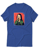 T-Shirt Αντρικό - Screaming Mona - Color Thumbnail Μπλε Ρουά