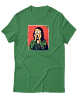 T-Shirt Αντρικό - Screaming Mona - Color Thumbnail Πράσινο