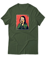 T-Shirt Αντρικό - Screaming Mona - Color Thumbnail Κυπαρισσί