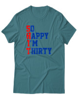 T-Shirt Αντρικό - Shit 30 - Color Thumbnail Μπλε Πράσινο