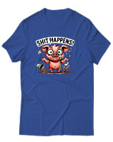 T-Shirt Αντρικό - Shit Happens - Color Thumbnail Μπλε Ρουά