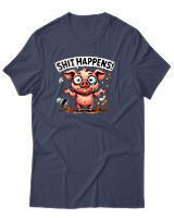 T-Shirt Αντρικό - Shit Happens - Color Thumbnail Μπλε Γκρι
