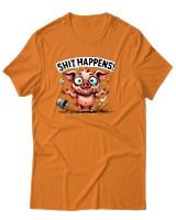 T-Shirt Αντρικό - Shit Happens - Color Thumbnail Πορτοκαλί