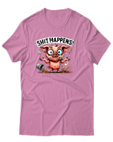 T-Shirt Αντρικό - Shit Happens - Color Thumbnail Ροζ