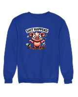 Φούτερ χωρίς κουκούλα Αντρικό - Shit Happens - Color Thumbnail Μπλε Ρουά