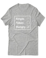 T-Shirt Unisex - Single Taken Hungry - Color Thumbnail Γκρι Μελανζέ