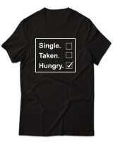 T-Shirt Unisex - Single Taken Hungry - Color Thumbnail Μαύρο