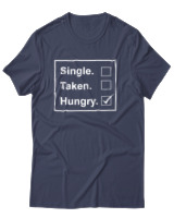 T-Shirt Unisex - Single Taken Hungry - Color Thumbnail Μπλε Γκρι