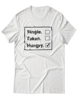 T-Shirt Unisex - Single Taken Hungry - Color Thumbnail Άσπρο