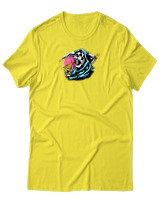 T-Shirt Αντρικό - Skull Eating Pizza - Color Thumbnail Κίτρινο