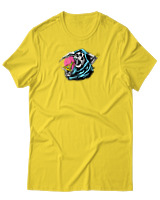 T-Shirt Αντρικό - Skull Eating Pizza - Color Thumbnail Χρυσό Κίτρινο