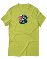 T-Shirt Αντρικό - Skull Eating Pizza - Color Thumbnail Λαχανί