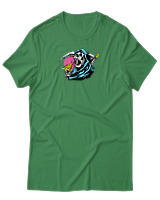 T-Shirt Αντρικό - Skull Eating Pizza - Color Thumbnail Πράσινο