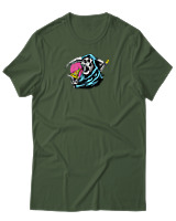 T-Shirt Αντρικό - Skull Eating Pizza - Color Thumbnail Κυπαρισσί
