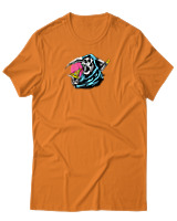 T-Shirt Αντρικό - Skull Eating Pizza - Color Thumbnail Πορτοκαλί