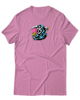 T-Shirt Αντρικό - Skull Eating Pizza - Color Thumbnail Ροζ