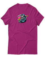 T-Shirt Αντρικό - Skull Eating Pizza - Color Thumbnail Φουξια
