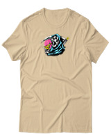 T-Shirt Αντρικό - Skull Eating Pizza - Color Thumbnail Μπεζ