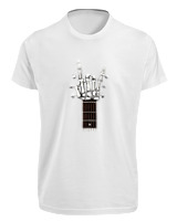 T-Shirt Fit Αντρικό - Skull Quitar - Color Thumbnail 'Ασπρο
