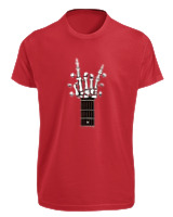 T-Shirt Fit Αντρικό - Skull Quitar - Color Thumbnail Κόκκινο
