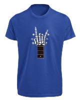 T-Shirt Fit Αντρικό - Skull Quitar - Color Thumbnail Μπλε Ρουά