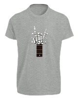 T-Shirt Fit Αντρικό - Skull Quitar - Color Thumbnail Γκρι Μελανζέ
