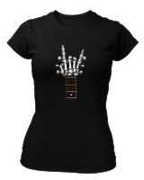T-Shirt Στενή Γραμμή Γυναικείο - Skull Quitar - Color Thumbnail Μαύρο