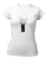 T-Shirt Στενή Γραμμή Γυναικείο - Skull Quitar - Color Thumbnail ΄Ασπρο