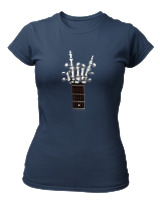 T-Shirt Στενή Γραμμή Γυναικείο - Skull Quitar - Color Thumbnail Σκούρο Μπλε