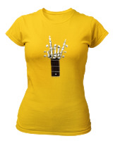 T-Shirt Στενή Γραμμή Γυναικείο - Skull Quitar - Color Thumbnail Χρυσό Κίτρινο