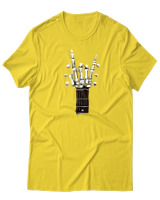 T-Shirt  Γυναικείο - Skull Quitar - Color Thumbnail Κίτρινο Χρυσό
