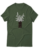 T-Shirt  Γυναικείο - Skull Quitar - Color Thumbnail Κυπαρισσί