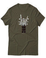 T-Shirt  Γυναικείο - Skull Quitar - Color Thumbnail Χακί